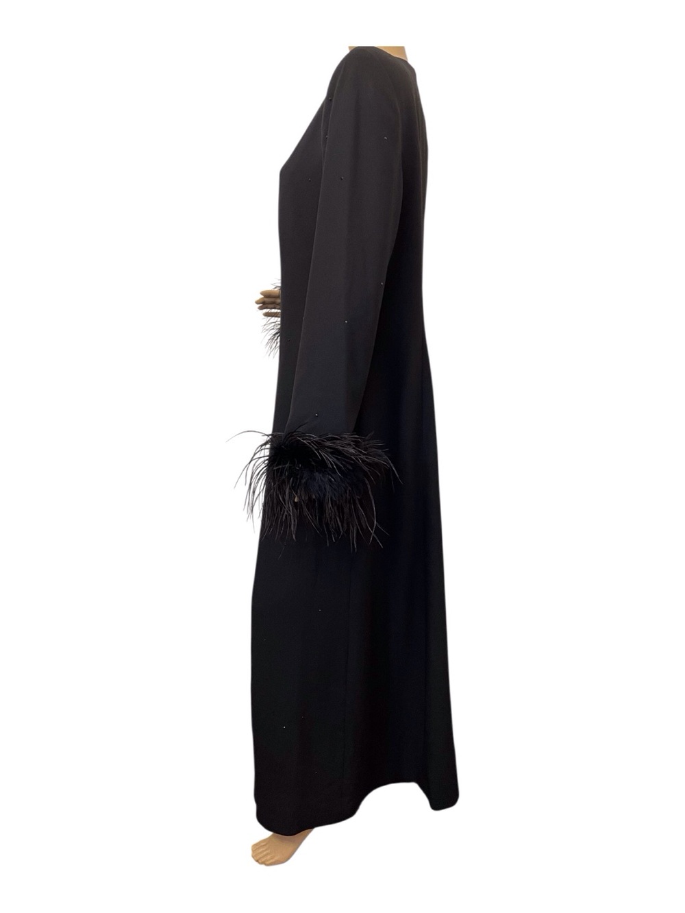 Solini New York Black Evening Gown with Feather,10 - Picture 4 of 7